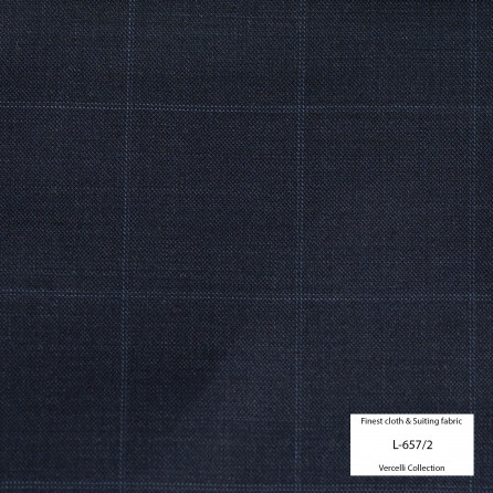 L657/2 Vercelli VII - 95% Wool - Xanh đen Caro